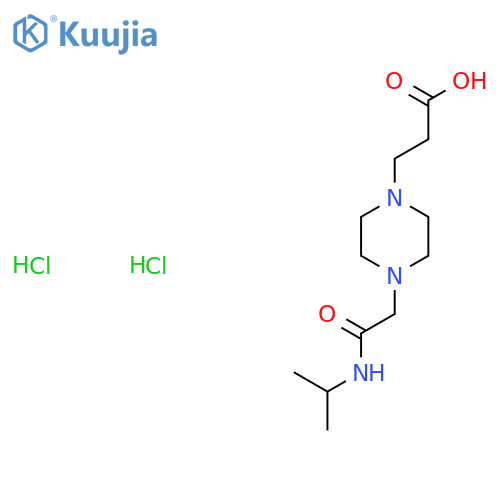 3-(4-{[(Propan-2-yl)carbamoyl]methyl}piperazin-1-yl)propanoic acid dihydrochloride structure
