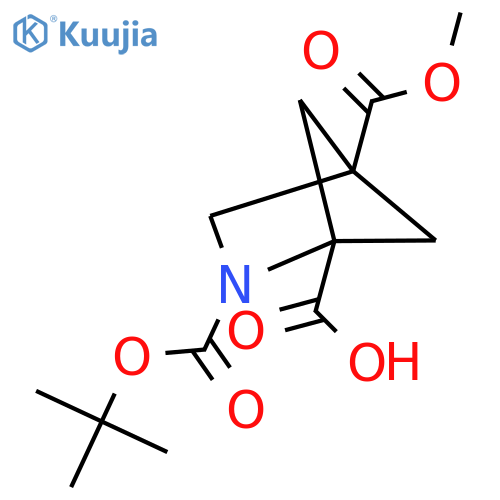 2-[(Tert-butoxy)carbonyl]-4-(methoxycarbonyl)-2-azabicyclo[2.1.1]hexane-1-carboxylic acid structure