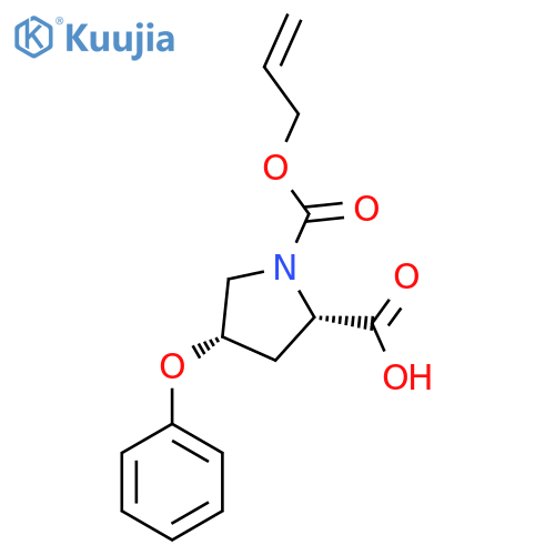 (2S,4S)-4-phenoxy-1-[(prop-2-en-1-yloxy)carbonyl]pyrrolidine-2-carboxylic acid structure