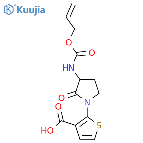 2-(2-Oxo-3-{[(prop-2-en-1-yloxy)carbonyl]amino}pyrrolidin-1-yl)thiophene-3-carboxylic acid structure