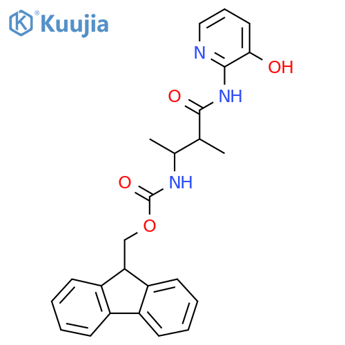 (9H-fluoren-9-yl)methyl N-{1-[(3-hydroxypyridin-2-yl)carbamoyl]-1-methylpropan-2-yl}carbamate structure