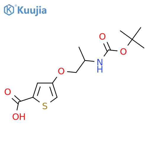 4-(2-{[(Tert-butoxy)carbonyl]amino}propoxy)thiophene-2-carboxylic acid structure