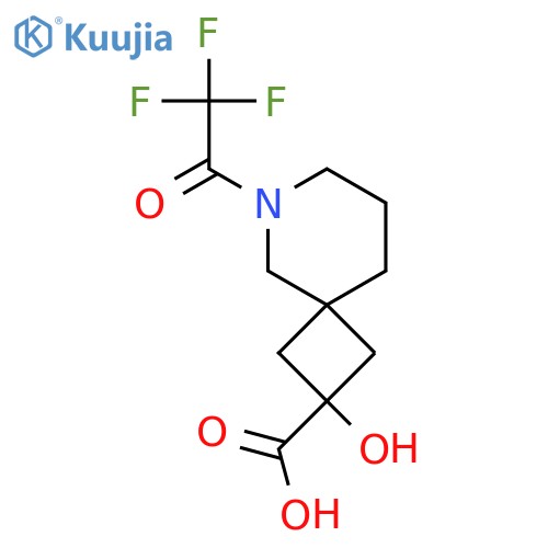 2-Hydroxy-6-(2,2,2-trifluoroacetyl)-6-azaspiro[3.5]nonane-2-carboxylic acid structure