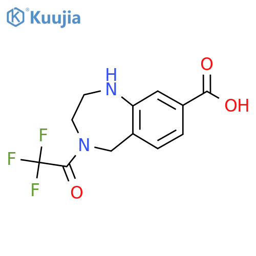 4-(2,2,2-trifluoroacetyl)-2,3,4,5-tetrahydro-1H-1,4-benzodiazepine-8-carboxylic acid structure