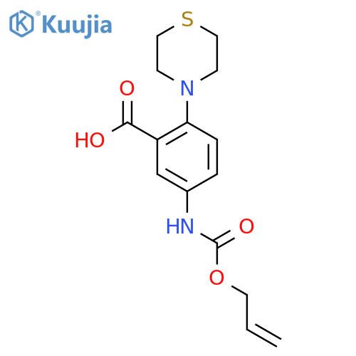 5-{[(Prop-2-en-1-yloxy)carbonyl]amino}-2-(thiomorpholin-4-yl)benzoic acid structure