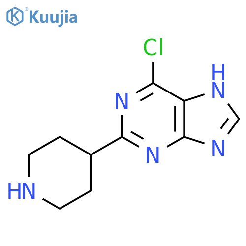 6-chloro-2-(piperidin-4-yl)-9H-purine structure