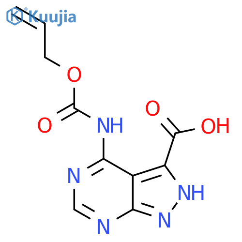 4-{[(prop-2-en-1-yloxy)carbonyl]amino}-1H-pyrazolo[3,4-d]pyrimidine-3-carboxylic acid structure