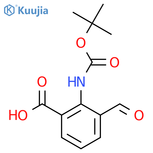 2-{[(Tert-butoxy)carbonyl]amino}-3-formylbenzoic acid structure