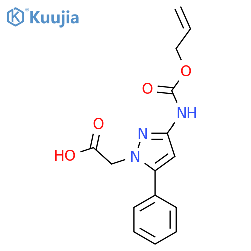 2-(5-phenyl-3-{[(prop-2-en-1-yloxy)carbonyl]amino}-1H-pyrazol-1-yl)acetic acid structure