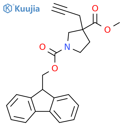 1-(9H-fluoren-9-yl)methyl 3-methyl 3-(prop-2-yn-1-yl)pyrrolidine-1,3-dicarboxylate structure