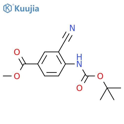 Methyl 4-{[(tert-butoxy)carbonyl]amino}-3-cyanobenzoate structure