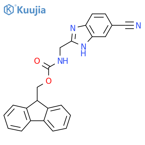 (9H-fluoren-9-yl)methyl N-[(6-cyano-1H-1,3-benzodiazol-2-yl)methyl]carbamate structure