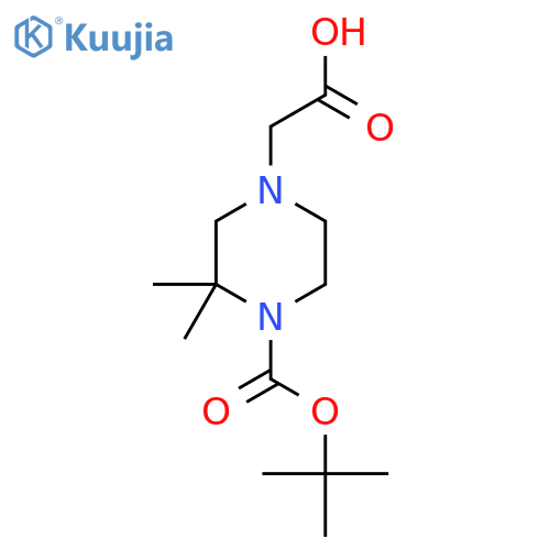 2-{4-[(Tert-butoxy)carbonyl]-3,3-dimethylpiperazin-1-yl}acetic acid structure