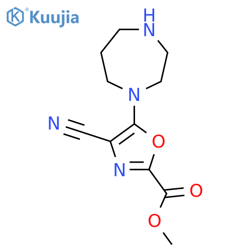 Methyl 4-cyano-5-(1,4-diazepan-1-yl)-1,3-oxazole-2-carboxylate structure