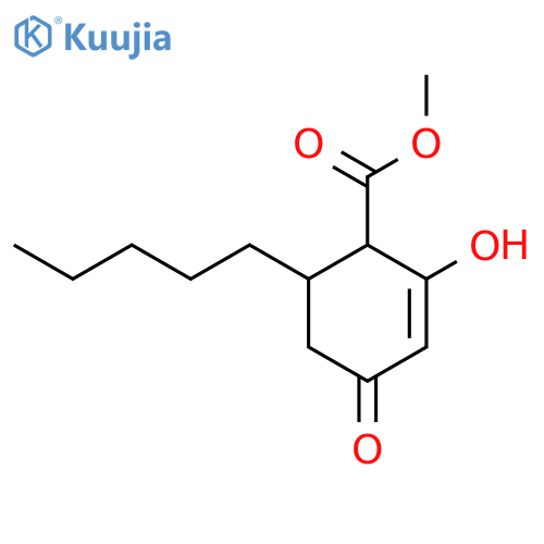 Methyl 2-hydroxy-4-oxo-6-pentylcyclohex-2-ene-1-carboxylate structure