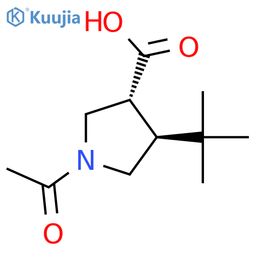 3-Pyrrolidinecarboxylic acid, 1-acetyl-4-(1,1-dimethylethyl)-, (3R,4S)- structure