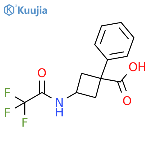 1-Phenyl-3-[(2,2,2-trifluoroacetyl)amino]cyclobutanecarboxylic acid structure