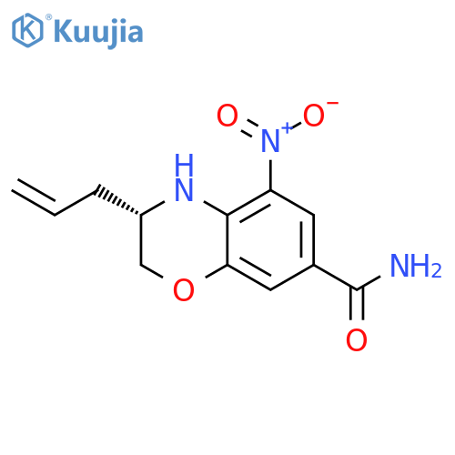(S)-3-Allyl-5-nitro-3,4-dihydro-2H-benzo[1,4]oxazine-7-carboxylic acid amide structure