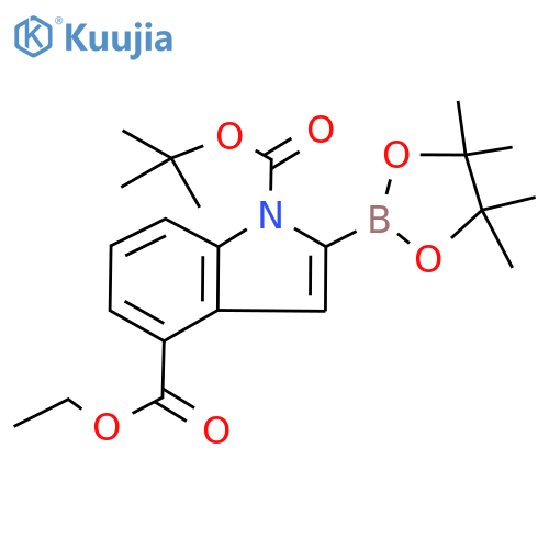 1-(tert-Butyl) 4-ethyl 2-(4,4,5,5-tetramethyl-1,3,2-dioxaborolan-2-yl)-1H-indole-1,4-dicarboxylate structure