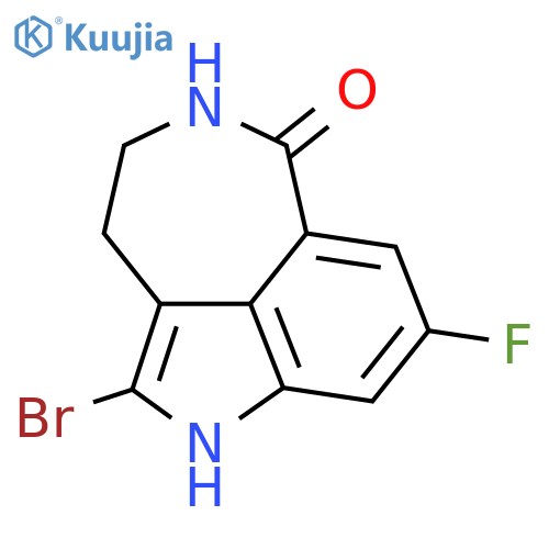 2-bromo-6-fluoro-3,10-diazatricyclo[6.4.1.0?,13]trideca-1,4(13),5,7-tetraen-9-one structure