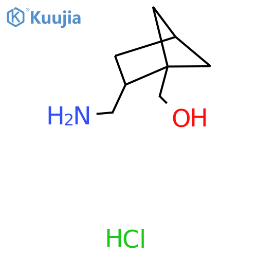 [2-(Aminomethyl)bicyclo[2.1.1]hexan-1-yl]methanol hydrochloride structure