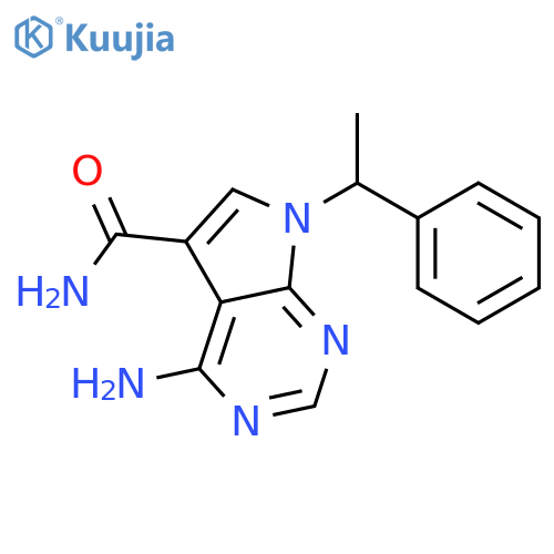 7H-Pyrrolo[2,3-d]pyrimidine-5-carboxamide, 4-amino-7-(1-phenylethyl)- structure
