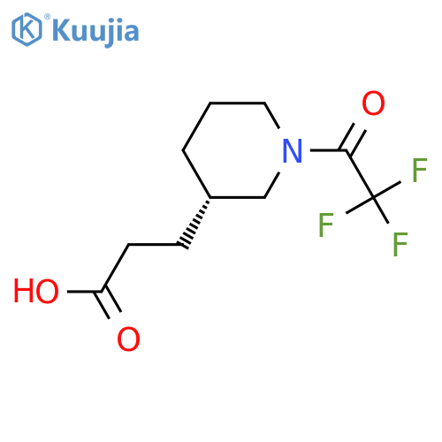 3-Piperidinepropanoic acid, 1-(2,2,2-trifluoroacetyl)-, (3S)- structure
