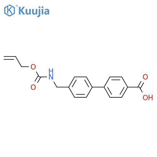 [1,1′-Biphenyl]-4-carboxylic acid, 4′-[[[(2-propen-1-yloxy)carbonyl]amino]methyl]-  structure