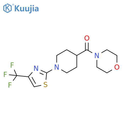 4-{1-[4-(trifluoromethyl)-1,3-thiazol-2-yl]piperidine-4-carbonyl}morpholine structure