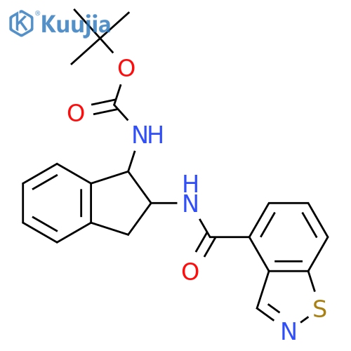 tert-butyl N-[2-(1,2-benzothiazole-4-amido)-2,3-dihydro-1H-inden-1-yl]carbamate structure