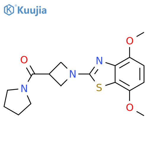 4,7-dimethoxy-2-[3-(pyrrolidine-1-carbonyl)azetidin-1-yl]-1,3-benzothiazole structure