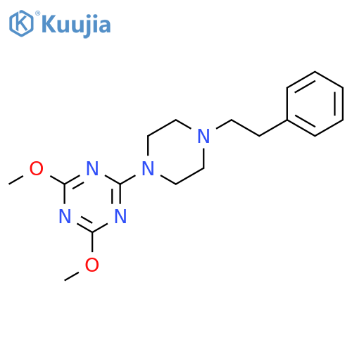 2,4-dimethoxy-6-[4-(2-phenylethyl)piperazin-1-yl]-1,3,5-triazine structure