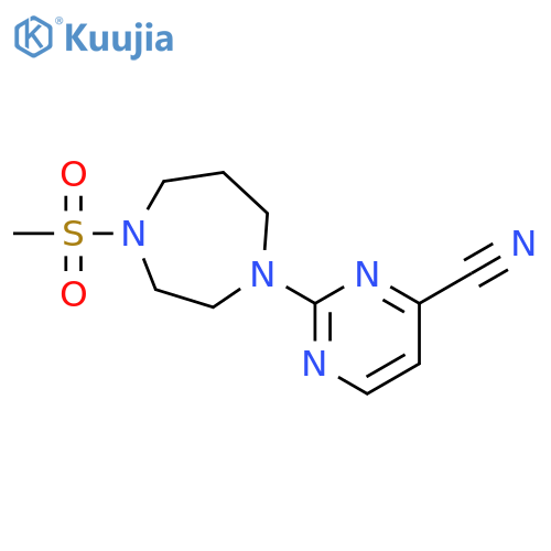 2-(4-methanesulfonyl-1,4-diazepan-1-yl)pyrimidine-4-carbonitrile structure