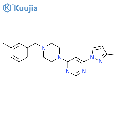 4-(3-methyl-1H-pyrazol-1-yl)-6-{4-(3-methylphenyl)methylpiperazin-1-yl}pyrimidine structure