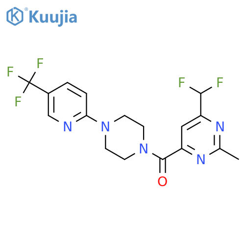 4-(Difluoromethyl)-2-methyl-6-{4-[5-(trifluoromethyl)pyridin-2-yl]piperazine-1-carbonyl}pyrimidine structure