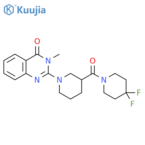 2-[3-(4,4-difluoropiperidine-1-carbonyl)piperidin-1-yl]-3-methyl-3,4-dihydroquinazolin-4-one structure