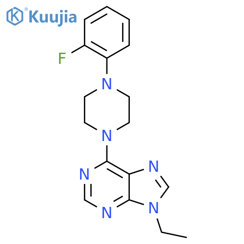 9-ethyl-6-[4-(2-fluorophenyl)piperazin-1-yl]-9H-purine structure