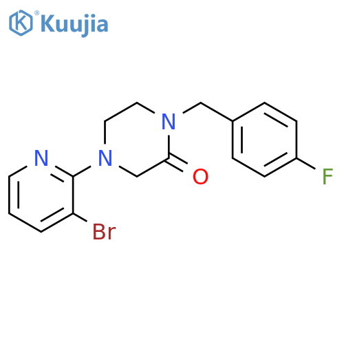 4-(3-bromopyridin-2-yl)-1-[(4-fluorophenyl)methyl]piperazin-2-one structure