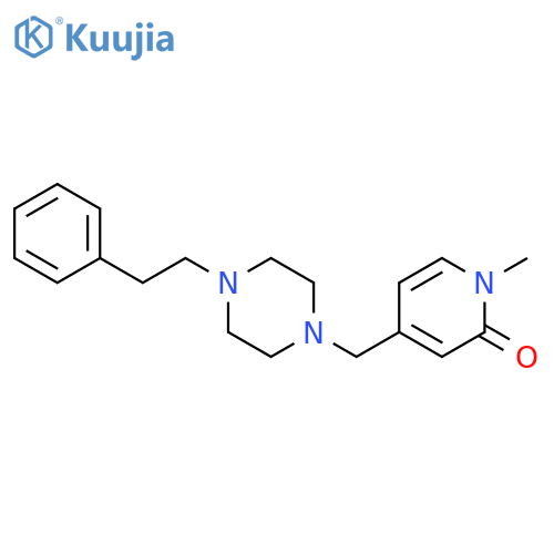 1-methyl-4-{[4-(2-phenylethyl)piperazin-1-yl]methyl}-1,2-dihydropyridin-2-one structure