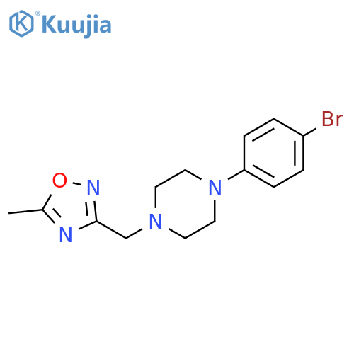 1-(4-Bromophenyl)-4-[(5-methyl-1,2,4-oxadiazol-3-yl)methyl]piperazine structure