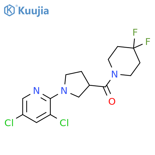 3,5-dichloro-2-[3-(4,4-difluoropiperidine-1-carbonyl)pyrrolidin-1-yl]pyridine structure