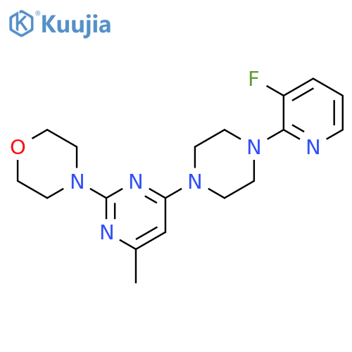 4-{4-[4-(3-fluoropyridin-2-yl)piperazin-1-yl]-6-methylpyrimidin-2-yl}morpholine structure