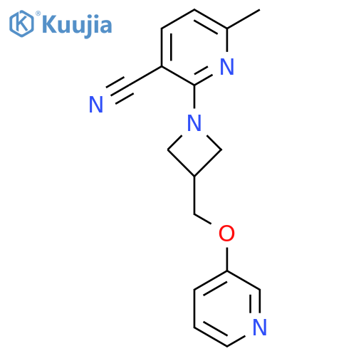6-Methyl-2-{3-[(pyridin-3-yloxy)methyl]azetidin-1-yl}pyridine-3-carbonitrile structure