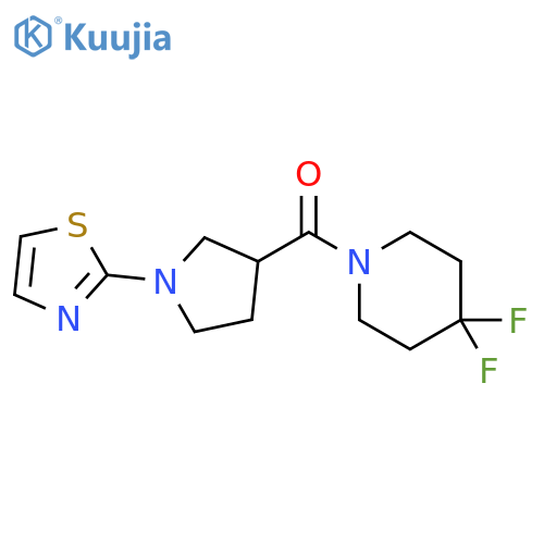4,4-difluoro-1-[1-(1,3-thiazol-2-yl)pyrrolidine-3-carbonyl]piperidine structure