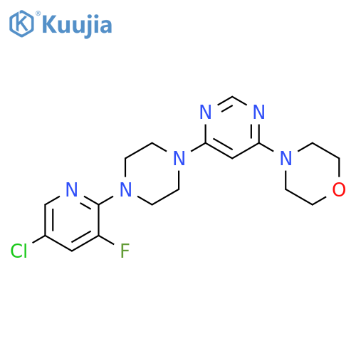 4-{6-[4-(5-chloro-3-fluoropyridin-2-yl)piperazin-1-yl]pyrimidin-4-yl}morpholine structure