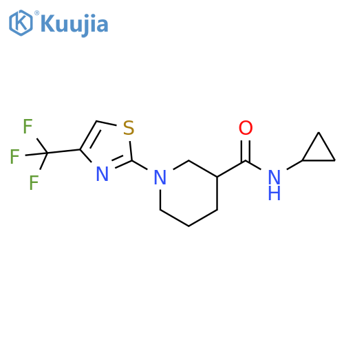 N-cyclopropyl-1-4-(trifluoromethyl)-1,3-thiazol-2-ylpiperidine-3-carboxamide structure