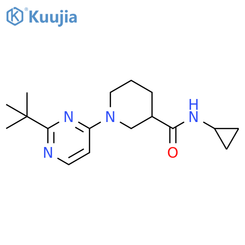 1-(2-tert-butylpyrimidin-4-yl)-N-cyclopropylpiperidine-3-carboxamide structure