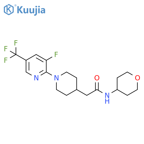 2-{1-[3-fluoro-5-(trifluoromethyl)pyridin-2-yl]piperidin-4-yl}-N-(oxan-4-yl)acetamide structure