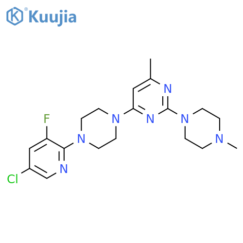 4-[4-(5-Chloro-3-fluoropyridin-2-yl)piperazin-1-yl]-6-methyl-2-(4-methylpiperazin-1-yl)pyrimidine structure