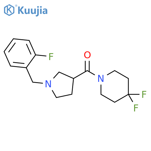 4,4-difluoro-1-{1-[(2-fluorophenyl)methyl]pyrrolidine-3-carbonyl}piperidine structure
